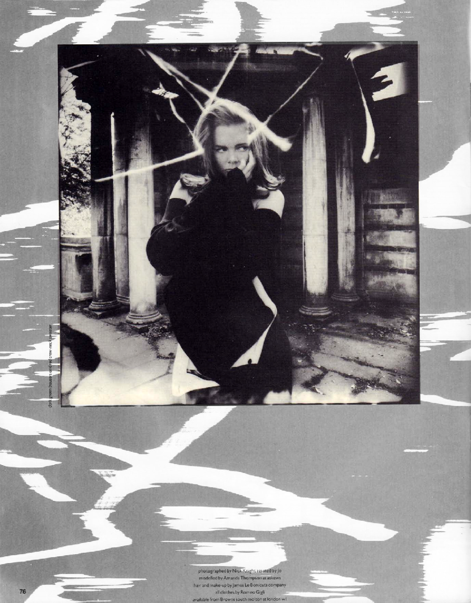 BLITZ 36 Nov 1985 fashion styled by Iain R Webb photograph by Nick Knight modelled by Amanda Thompson