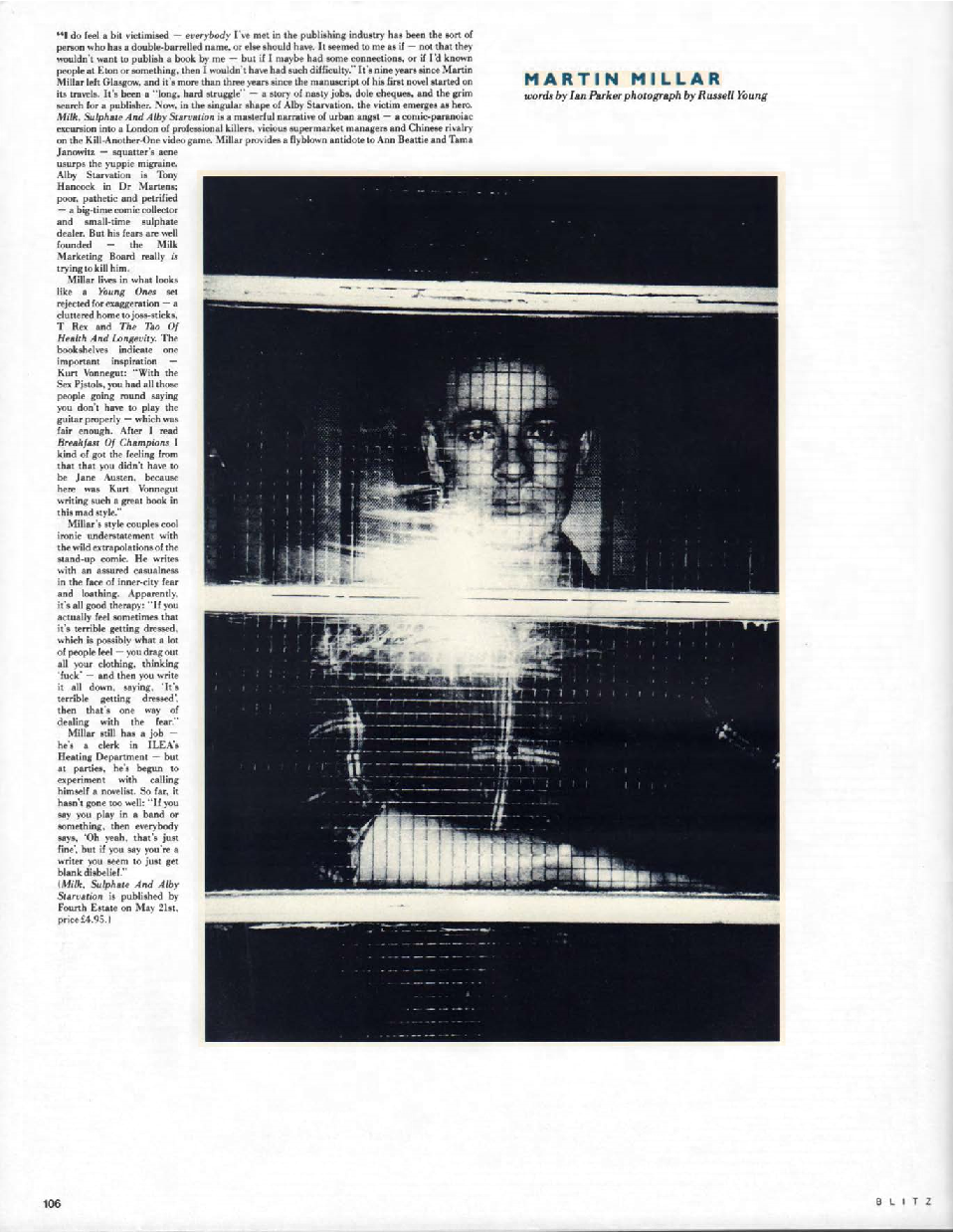 BLITZ 54 Jun 1987 Martin Millar interview by Ian Parker photograph by Russell Young